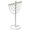 Modern Silver 9 Branch Lighting Thin Pipe Hanukkah Menorah, Metal-Aluminum